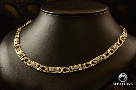 chaine versace en or|Versace necklace.